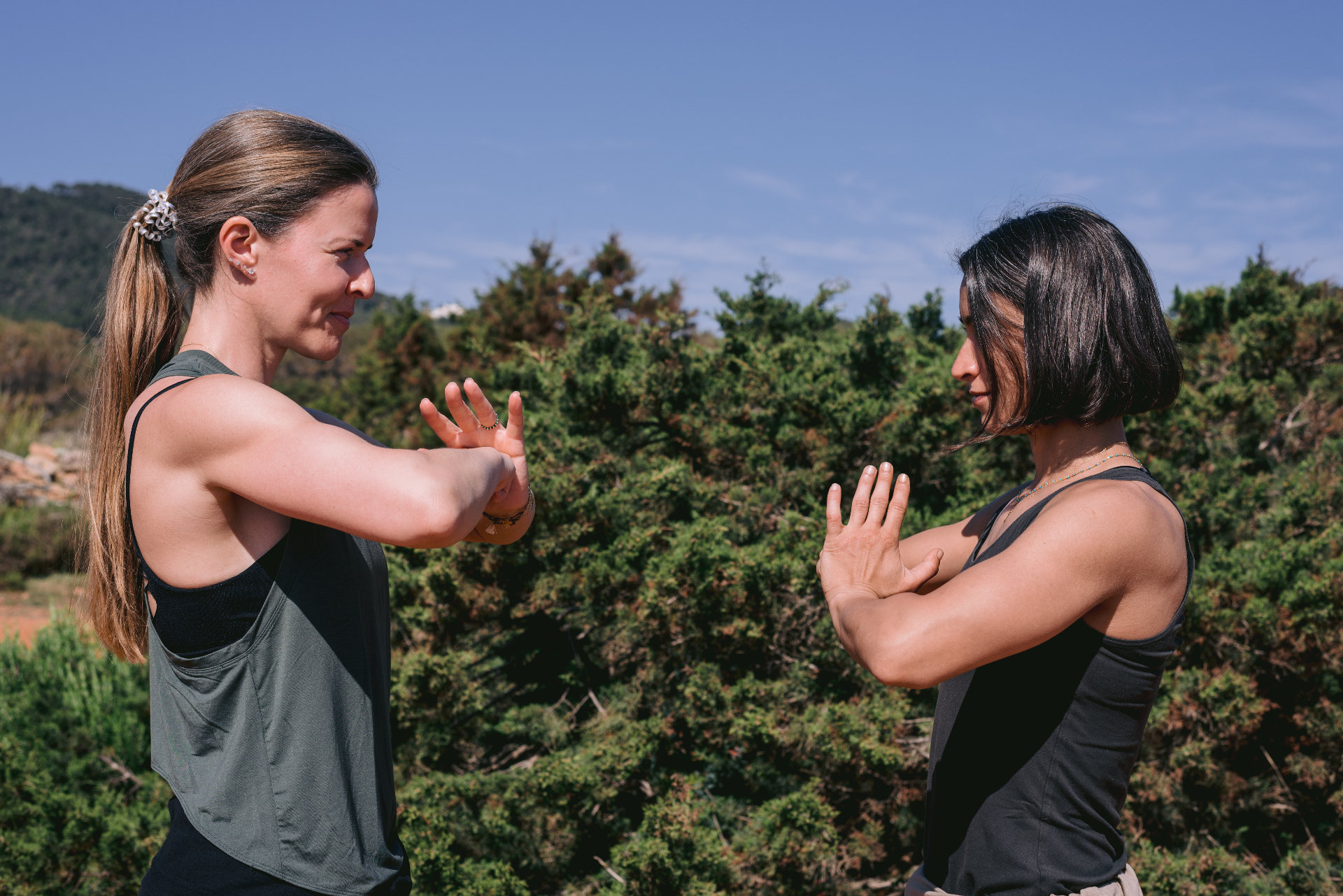 Qigong practitioner in serene natural setting